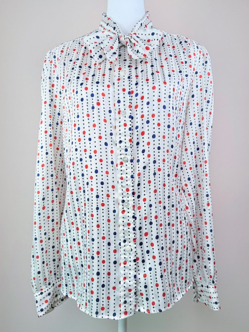 Vintage Bow Red, White & Polka Dots Blouse